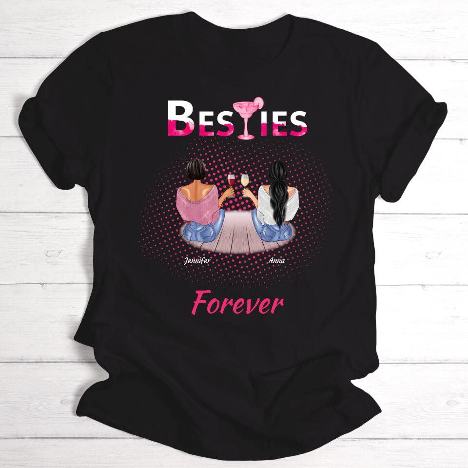 Besties Forever - Personalisierbares T-Shirt (schwarz) - wefriends