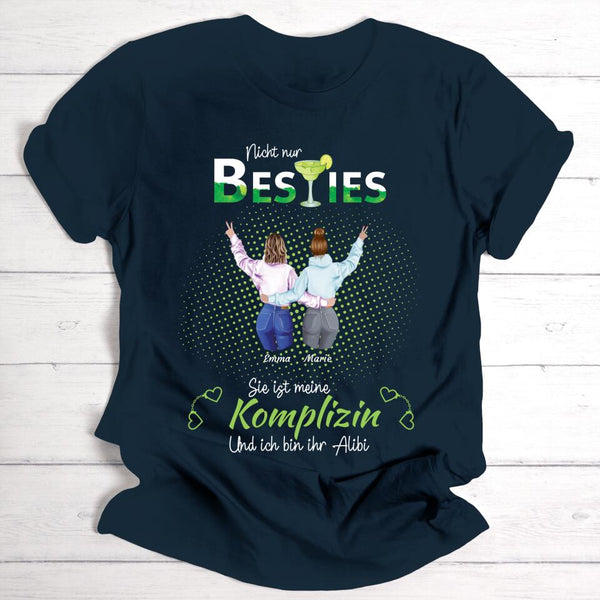 3XL Komplizin Peace Besties - Personalisierbares T-Shirt (schwarz)