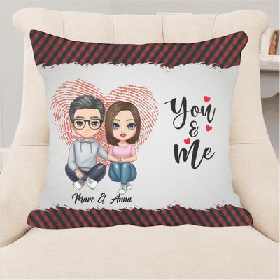 You & Me Comic Paar - Personalisierbares Flauschkissen (40x40cm)