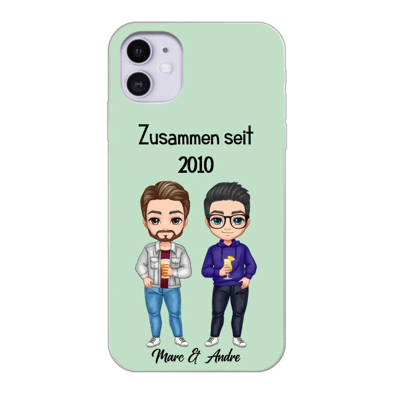 Comic Style Paar (zwei Männer) - Personalisierbare Handyhülle