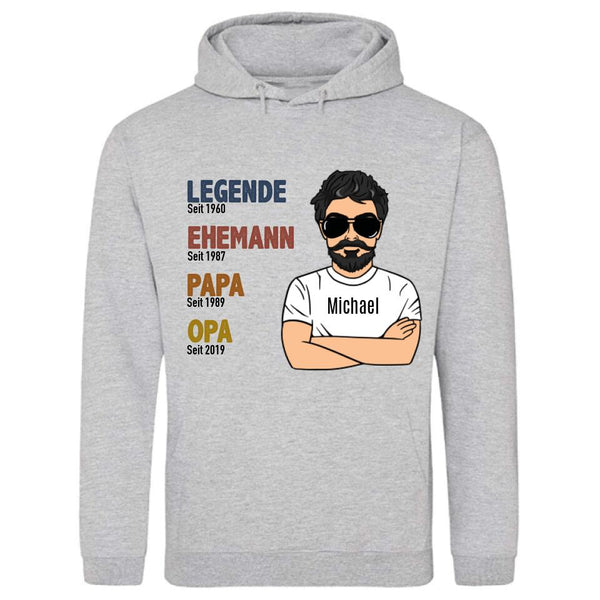 Legende Opa / Papa - Personalisierbarer Hoodie