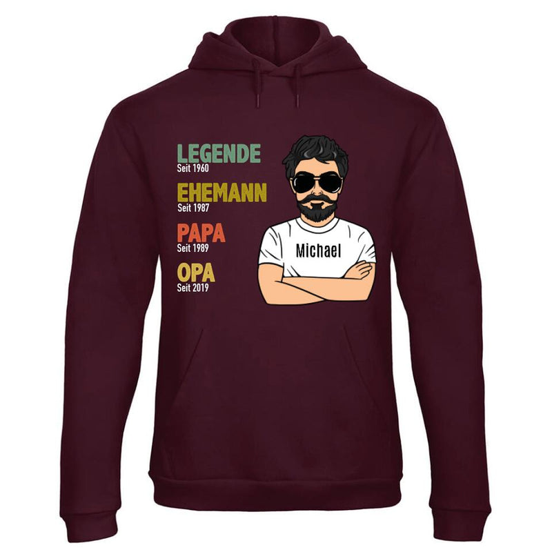 Legende Opa / Papa - Personalisierbarer Hoodie