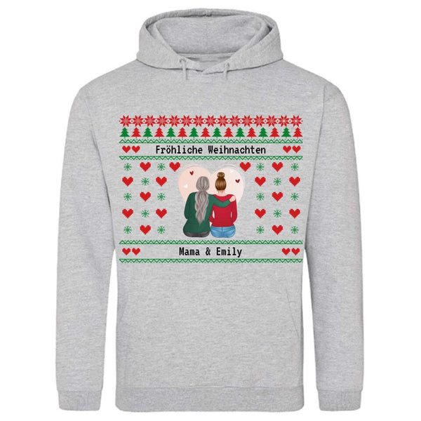 Mutter & Tochter - Persönlicher Premium-Hoodie (Weihnachtsedition)