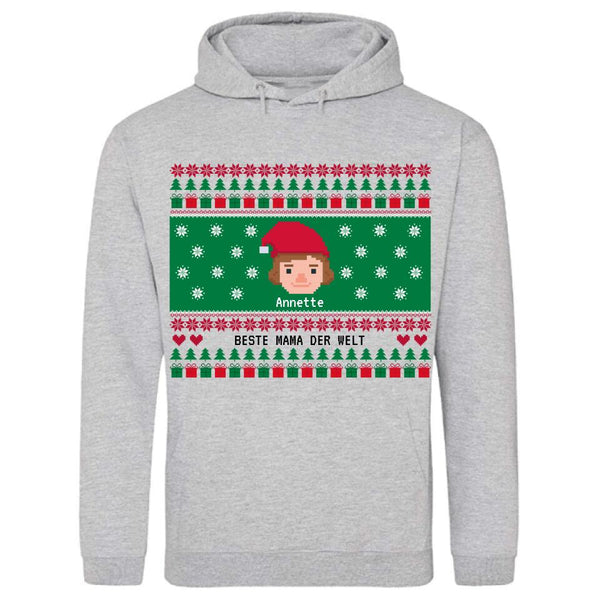 Beste Mama - Persönlicher Premium-Hoodie (Weihnachtsedition)