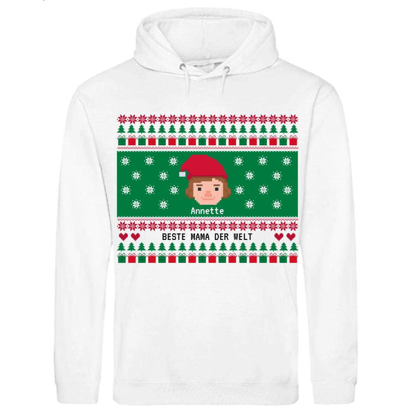 Beste Mama - Persönlicher Premium-Hoodie (Weihnachtsedition)