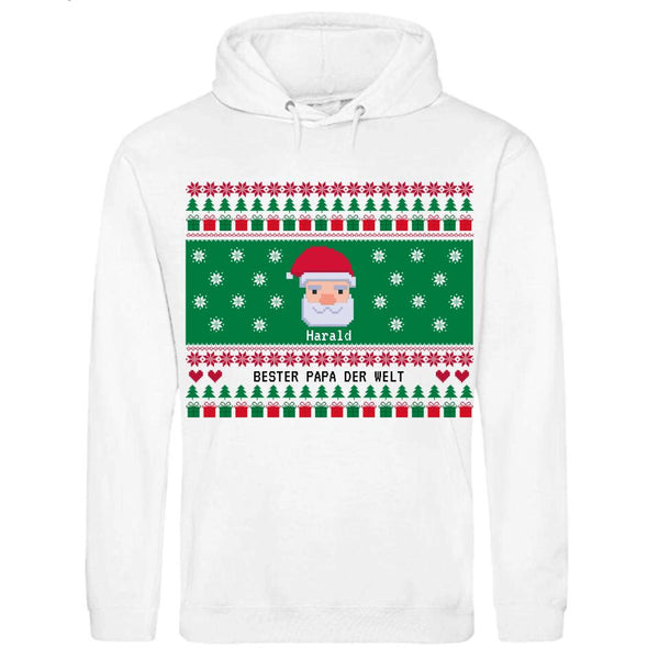 Bester Papa - Persönlicher Premium-Hoodie (Weihnachtsedition)