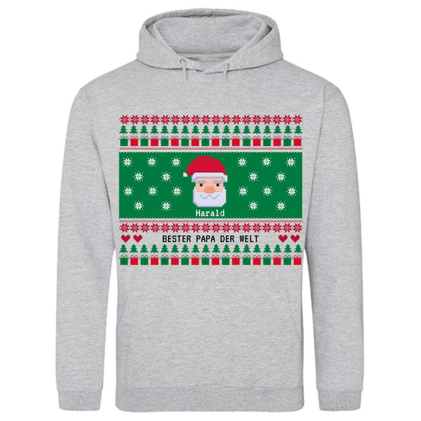 Bester Papa - Persönlicher Premium-Hoodie (Weihnachtsedition)