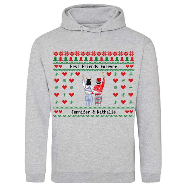 Besties (limitierte Weihnachtsedition) - Persönlicher Premium-Hoodie