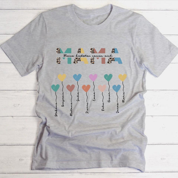 Mama / Oma Herzballons mit eigenem Text - Personalisierbares T-Shirt