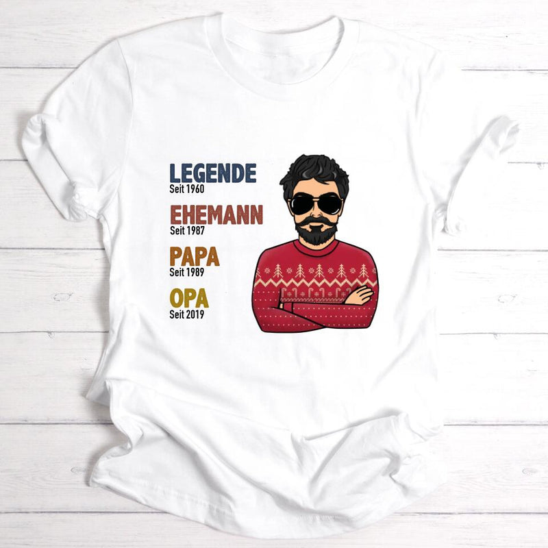 Legende Opa / Papa Weihnachten - Personalisierbares T-Shirt