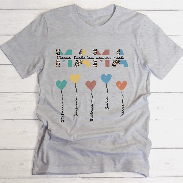 Mama / Oma Herzballons - Personalisierbares Damen-Shirt
