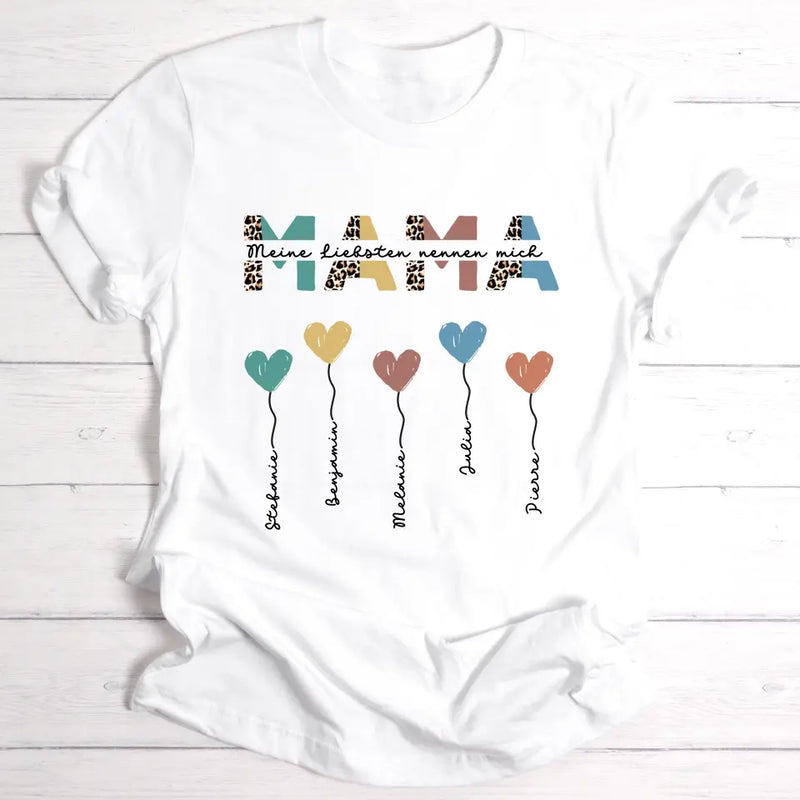 Mama / Oma Herzballons - Personalisierbares Damen-Shirt