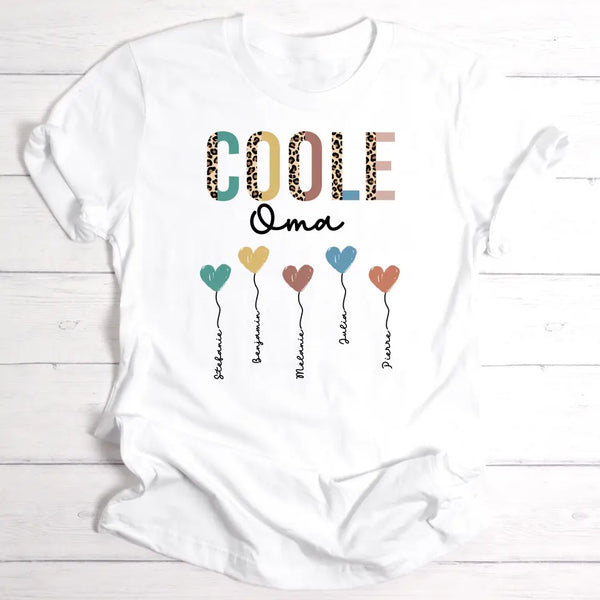 Coole Oma / Mama Herzballons - Personalisierbares Damen-Shirt